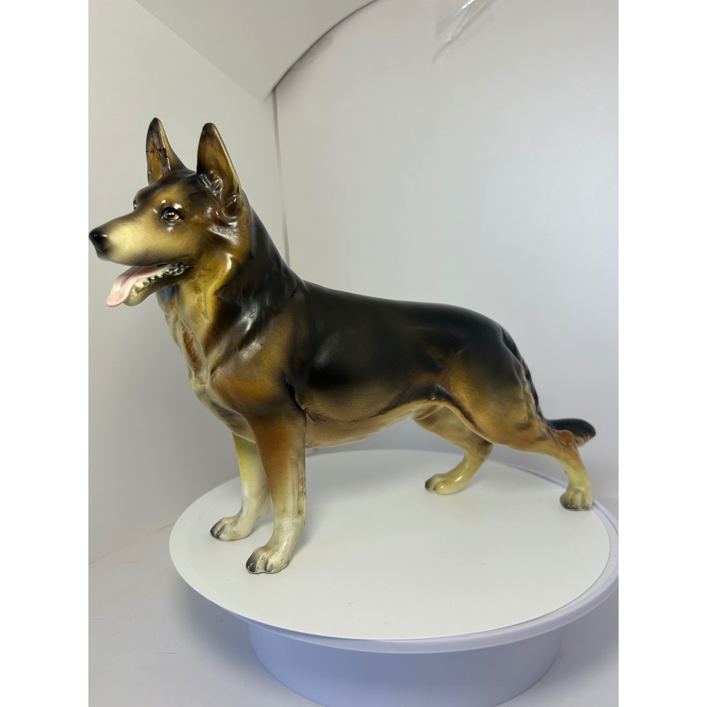 Vintage Ceramic German Shepherd Dog Figurine Made in Japan Hand Painted Repaired - Picture 15 of 16